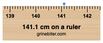 Where is 141.1 centimeters on a ruler