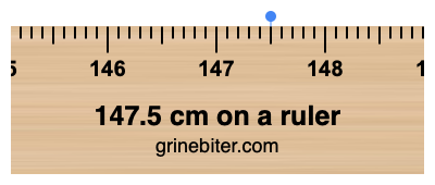 147.5 cm on a ruler Where is 147.5 centimeters on a ruler