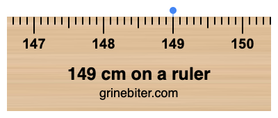 149 cm on a ruler Where is 149 centimeters on a ruler