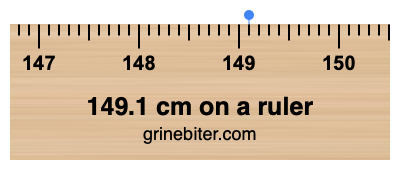 149.1 cm on a ruler Where is 149.1 centimeters on a ruler