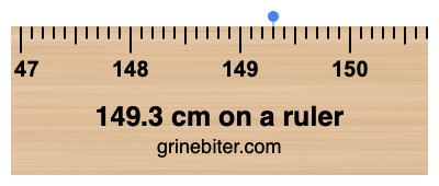 149.3 cm on a ruler Where is 149.3 centimeters on a ruler