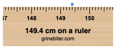 149.4 cm on a ruler Where is 149.4 centimeters on a ruler