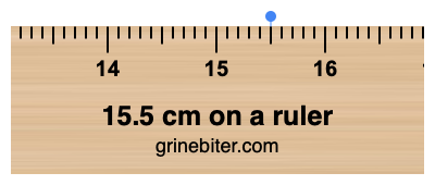 Where is 15.5 centimeters on a ruler