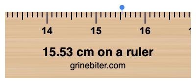 Where is 15.53 centimeters on a ruler