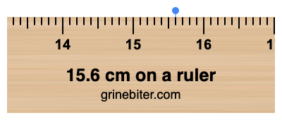 Where is 15.6 centimeters on a ruler