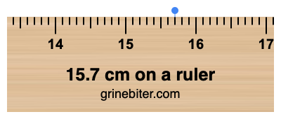 Where is 15.7 centimeters on a ruler