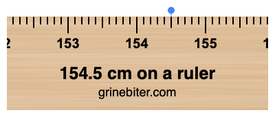 154.5 cm on a ruler Where is 154.5 centimeters on a ruler