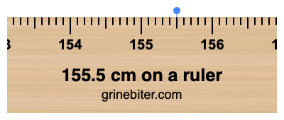 Where is 155.5 centimeters on a ruler