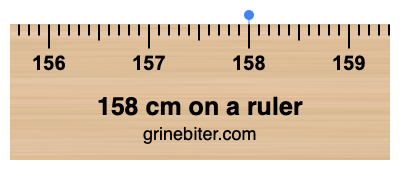 158 cm on a ruler Where is 158 centimeters on a ruler