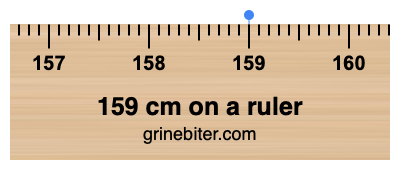 159 cm on a ruler Where is 159 centimeters on a ruler