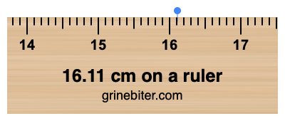16.11 cm on a ruler Where is 16.11 centimeters on a ruler