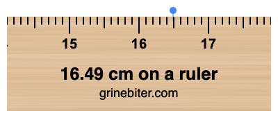16.49 cm on a ruler Where is 16.49 centimeters on a ruler