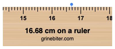 16.68 cm on a ruler Where is 16.68 centimeters on a ruler