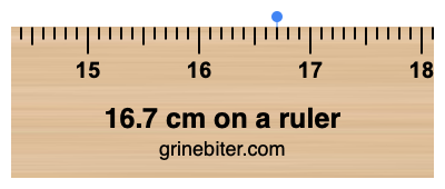 16.7 cm on a ruler Where is 16.7 centimeters on a ruler
