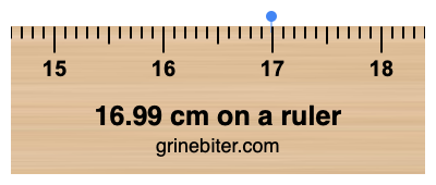 Where is 16.99 centimeters on a ruler