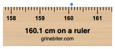 Where is 160.1 centimeters on a ruler