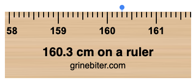 Where is 160.3 centimeters on a ruler