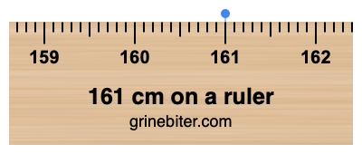 Where is 161 centimeters on a ruler