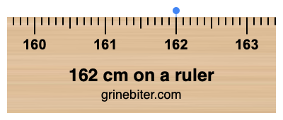 Where is 162 centimeters on a ruler