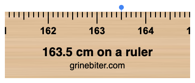 Where is 163.5 centimeters on a ruler