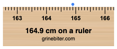164.9 cm on a ruler Where is 164.9 centimeters on a ruler