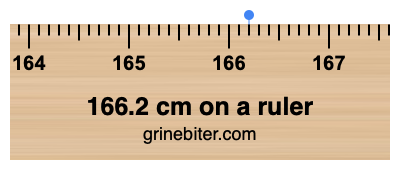 166.2 cm on a ruler Where is 166.2 centimeters on a ruler