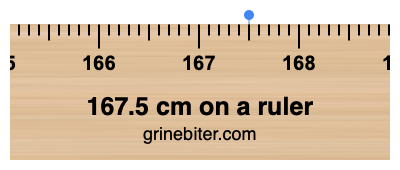 167.5 cm on a ruler Where is 167.5 centimeters on a ruler