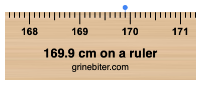 169.9 cm on a ruler Where is 169.9 centimeters on a ruler