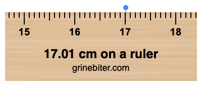 Where is 17.01 centimeters on a ruler