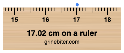 Where is 17.02 centimeters on a ruler