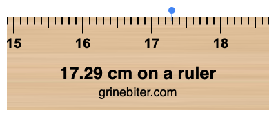 Where is 17.29 centimeters on a ruler