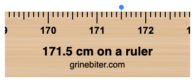 171.5 cm on a ruler Where is 171.5 centimeters on a ruler
