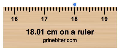 Where is 18.01 centimeters on a ruler