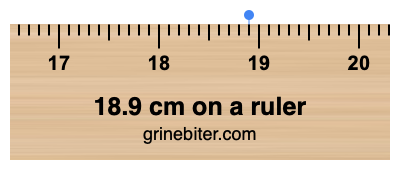 18.9 cm on a ruler Where is 18.9 centimeters on a ruler