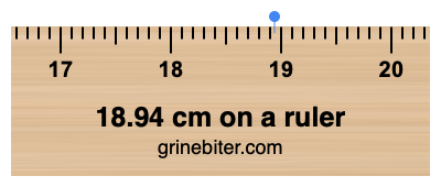 18.94 cm on a ruler Where is 18.94 centimeters on a ruler