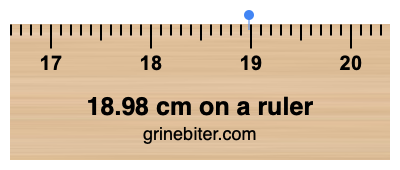 18.98 cm on a ruler Where is 18.98 centimeters on a ruler