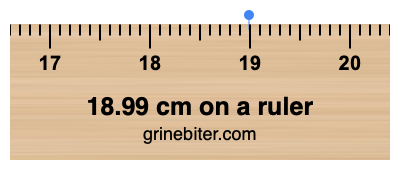 18.99 cm on a ruler Where is 18.99 centimeters on a ruler