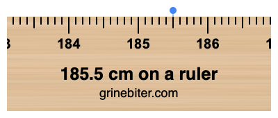 Where is 185.5 centimeters on a ruler