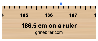 Where is 186.5 centimeters on a ruler