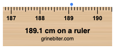 189.1 cm on a ruler Where is 189.1 centimeters on a ruler