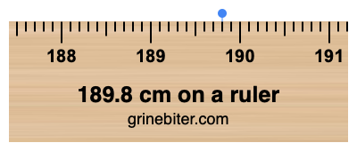 189.8 cm on a ruler Where is 189.8 centimeters on a ruler