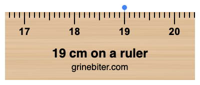 Where is 19 centimeters on a ruler