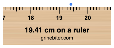 19.41 cm on a ruler Where is 19.41 centimeters on a ruler