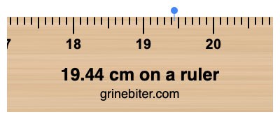 19.44 cm on a ruler Where is 19.44 centimeters on a ruler