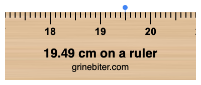 19.49 cm on a ruler Where is 19.49 centimeters on a ruler