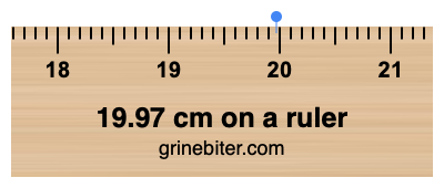 19.97 cm on a ruler Where is 19.97 centimeters on a ruler