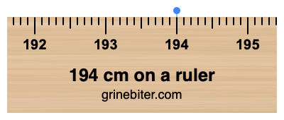 194 cm on a ruler Where is 194 centimeters on a ruler