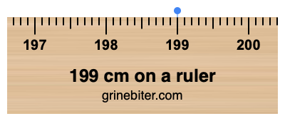 Where is 199 centimeters on a ruler