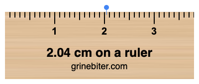 Where is 2.04 centimeters on a ruler