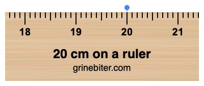Where is 20 centimeters on a ruler